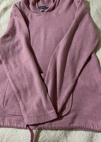 Kadın Pembe Kapüşonlu Sweatshirt - Görsel 3