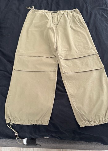 LC Waikiki Beli Kemerli asker yeşili Kadın Rahat Pantolon
