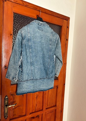 Düğmeli Uzun Kollu Vintage Kot Ceket - Görsel 7