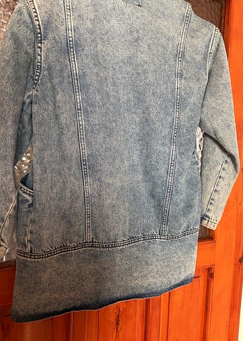 Düğmeli Uzun Kollu Vintage Kot Ceket - Görsel 8