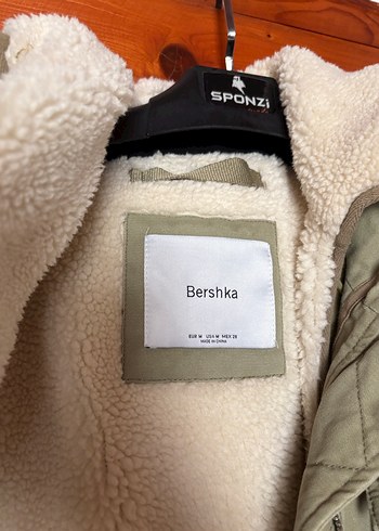 Peluş Detaylı Bej Kamuflaj Kadın Ceket - Görsel 5