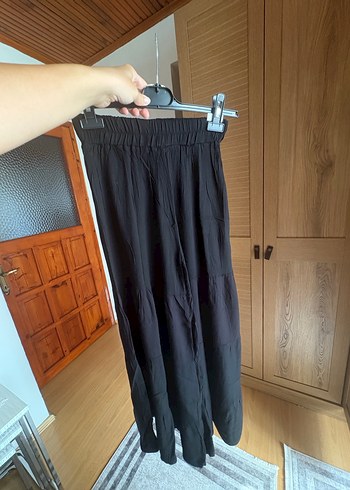 Siyah Uzun Pilili Keten Etek - Görsel 3