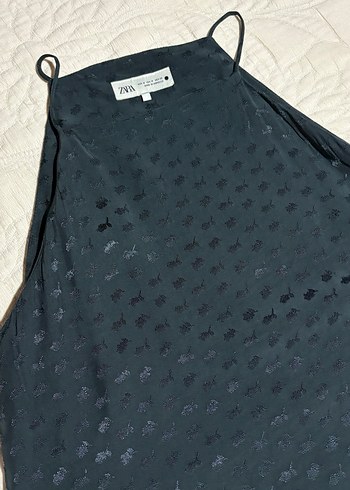 Siyah Midi Yüksek Yakalı Kolsuz Hamile Bluzu - Görsel 3