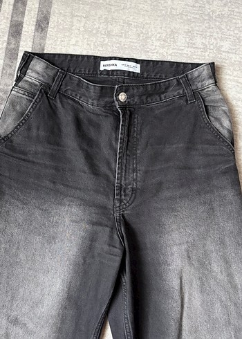 Gri Kadın Denim Salaş Midi Jean - Görsel 2