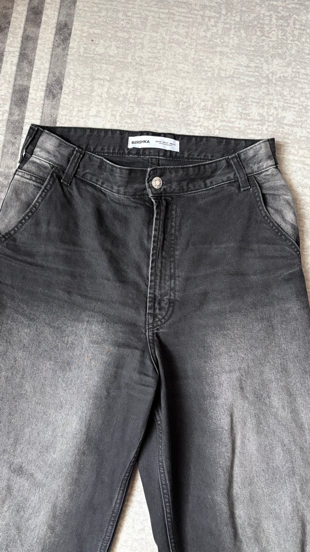 Gri Kadın Denim Salaş Midi Jean - Görsel 2