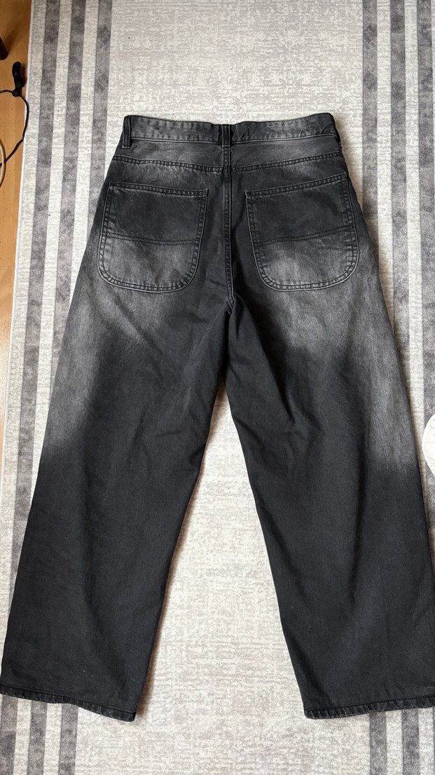 Gri Kadın Denim Salaş Midi Jean - Görsel 3