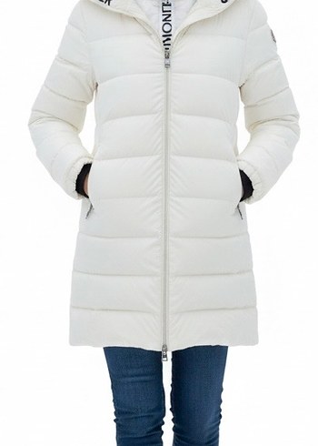 Beyaz Fermuarlı Uzun  Erkek  Kışlık Mont - Görsel 12