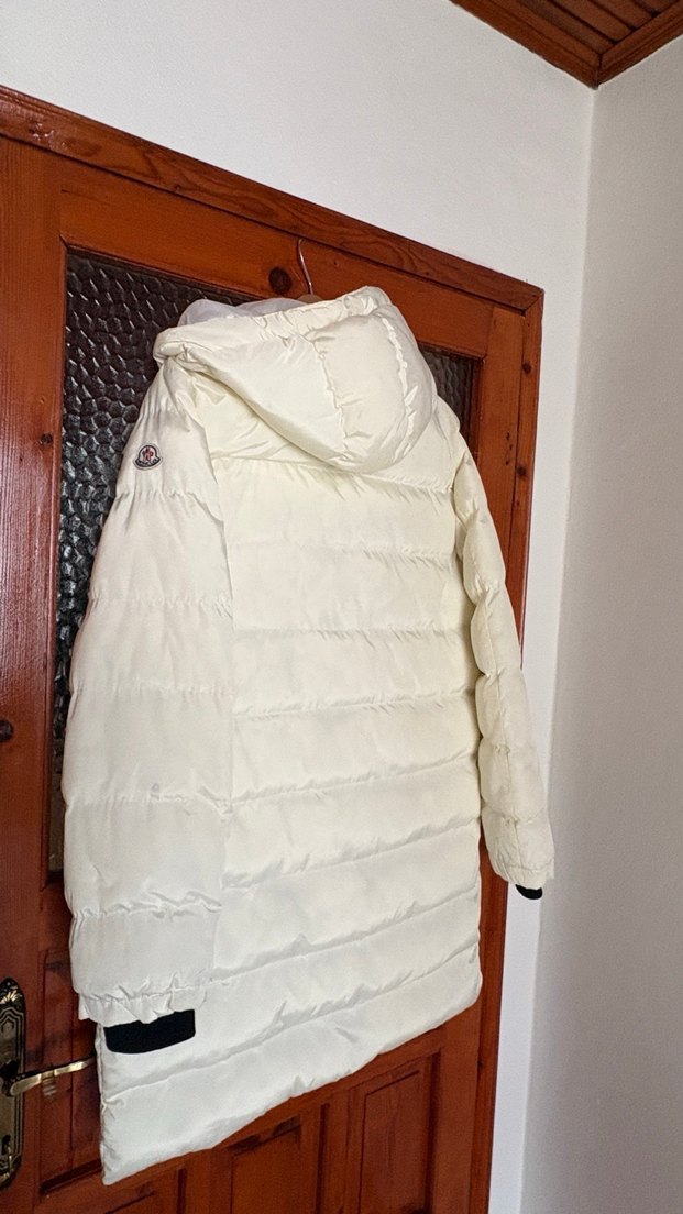 Beyaz Fermuarlı Uzun  Erkek  Kışlık Mont - Görsel 2