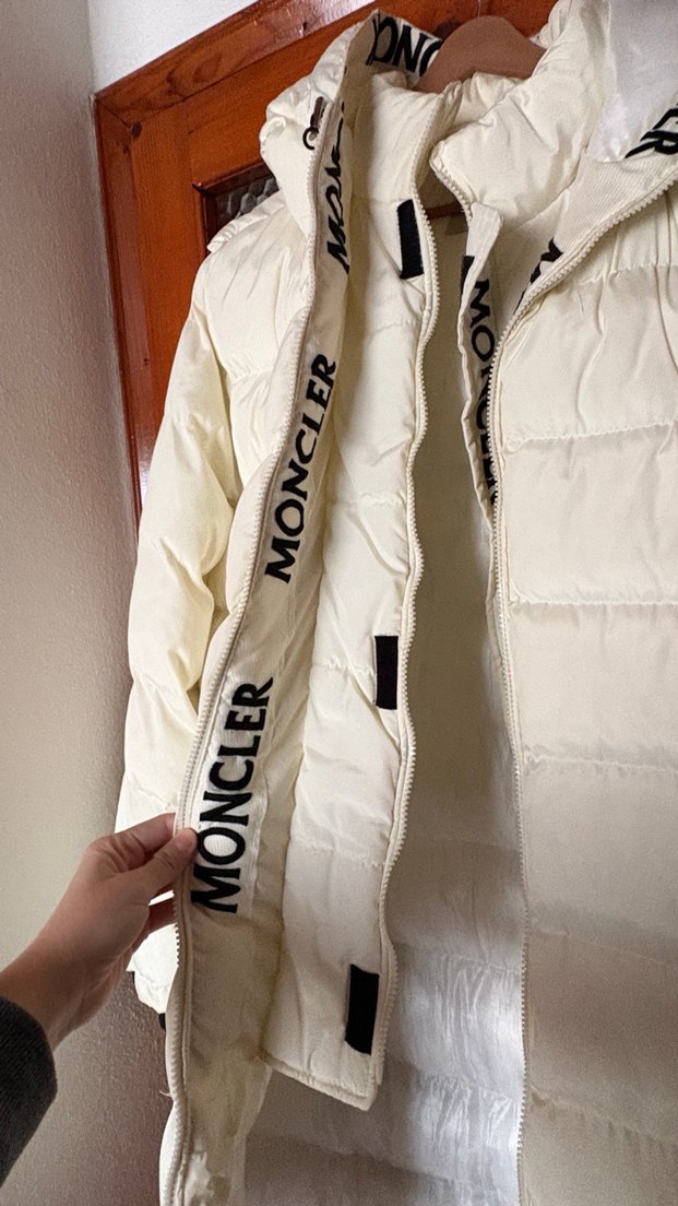 Beyaz Fermuarlı Uzun  Erkek  Kışlık Mont - Görsel 5