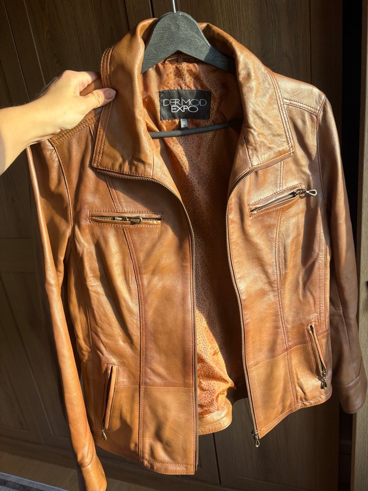 Deri Çeket Kadın DERİMOD yeni en son bu fiyatı veriyorum - Görsel 2