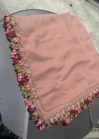 Dantel Detaylı Pudra Pembe Kadın yazma iğne oyası - Görsel 2