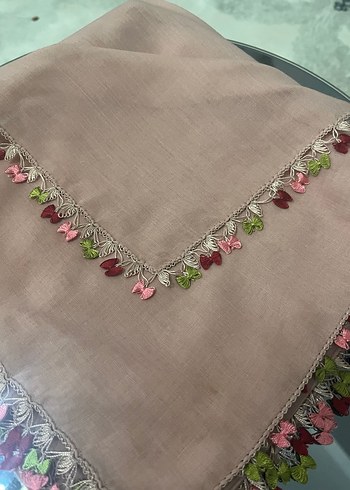 Dantel Detaylı Pudra Pembe Kadın yazma iğne oyası - Görsel 3