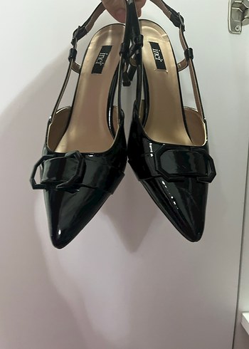 Siyah Rugan Tokalı Stiletto Kadın Ayakkabı - Görsel 2