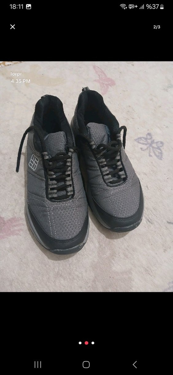 İTHAL ürün  Gri Spor Ayakkabı Elastik Detaylı - Görsel 2