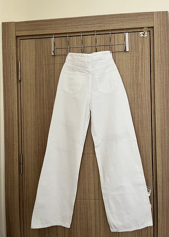 Diğer Beyaz yüksek bel wide leg Kadın Pantolon