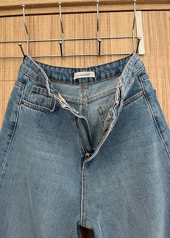diğer Beden Kadın Mavi yüksek bel Wide Leg Jean