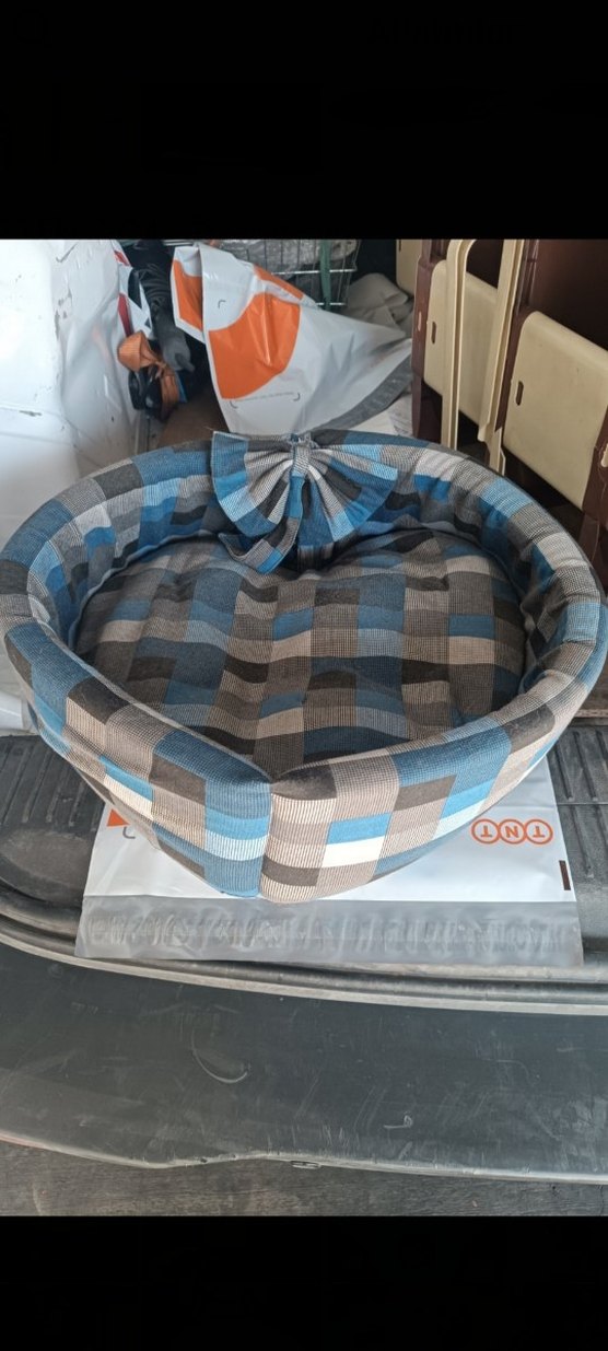 Gri Ekose Desenli kedi  Yatağı - Görsel 2