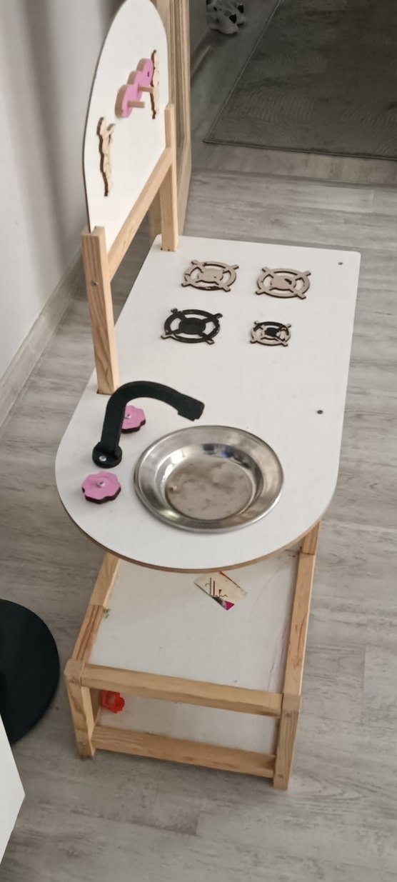 Beyaz Ahşap Çocuk Oyun Mutfak Seti - Görsel 2