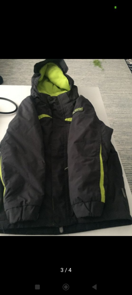 Erkek Çocuk Kapüşonlu Koyu Gri Mont 128 beden - Görsel 2