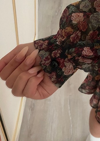 Diğer Çiçek Desenli Bohem Mini Elbise