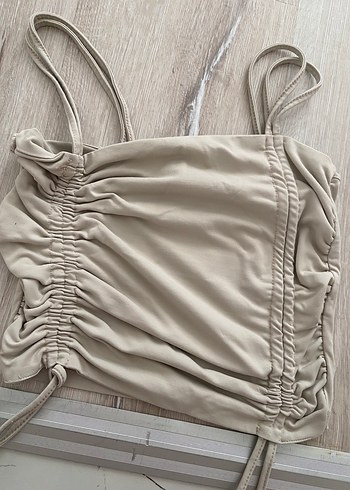 m Beden Bej Mini Spor cropu