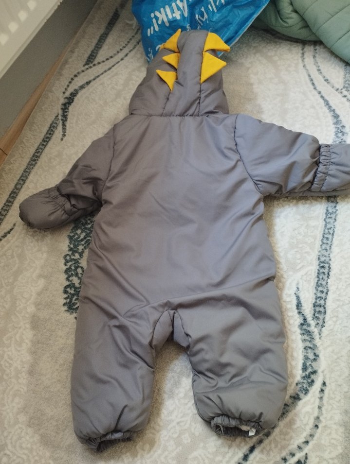 Gri Kürklü Erkek Bebek Tulum - Görsel 5