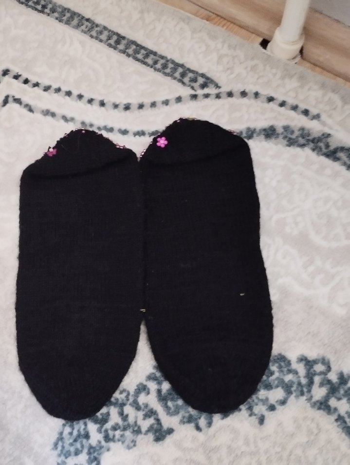 Kızlar için Nakışlı Örgü Sıcak Terlik - Görsel 2