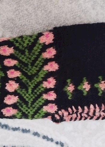 Çok Renkli Örgü Kadın patik çeyizlik & ev için - Görsel 2