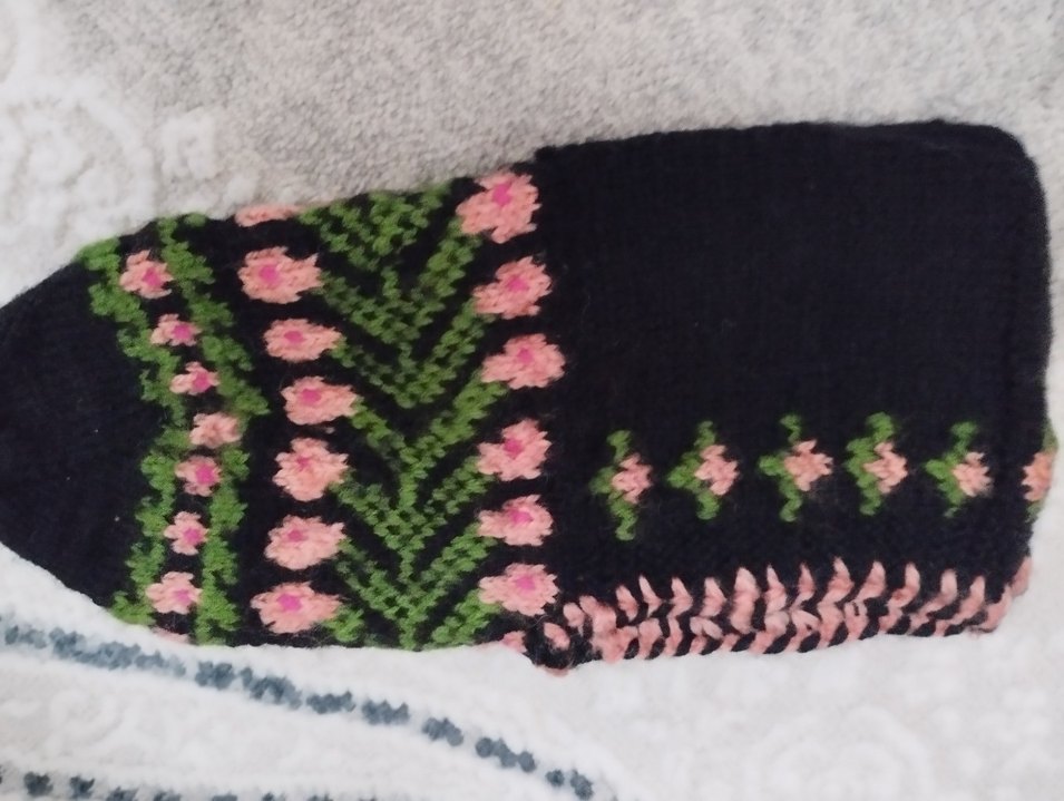 Çok Renkli Örgü Kadın patik çeyizlik & ev için - Görsel 2