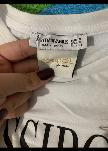 Stradivarius Beyaz Baskılı Kadın Tişört