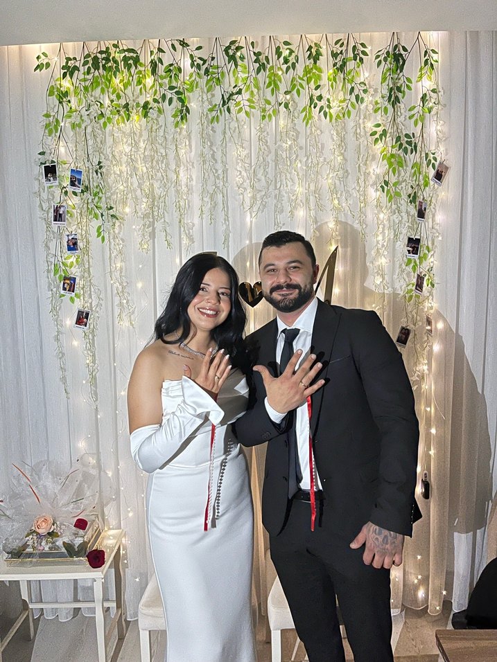 Beyaz Straplez Abiye Elbise - Görsel 3