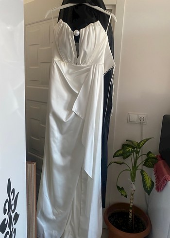 Parıltılı Straplez Uzun  Elbise ( söz nişan nikah) - Görsel 2