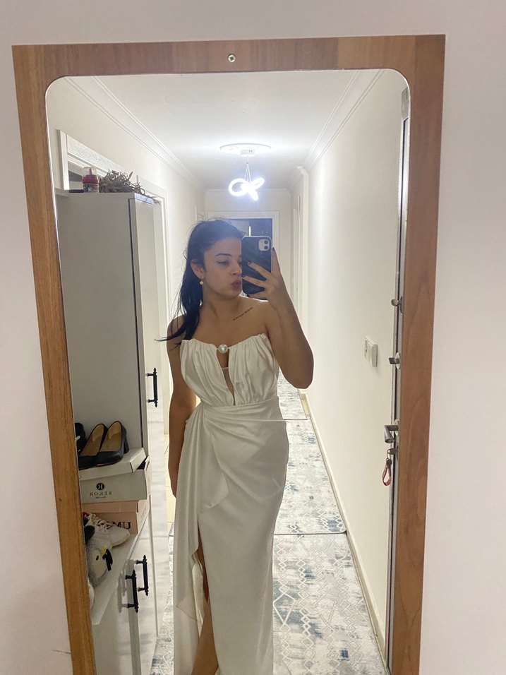 Parıltılı Straplez Uzun  Elbise ( söz nişan nikah) - Görsel 4