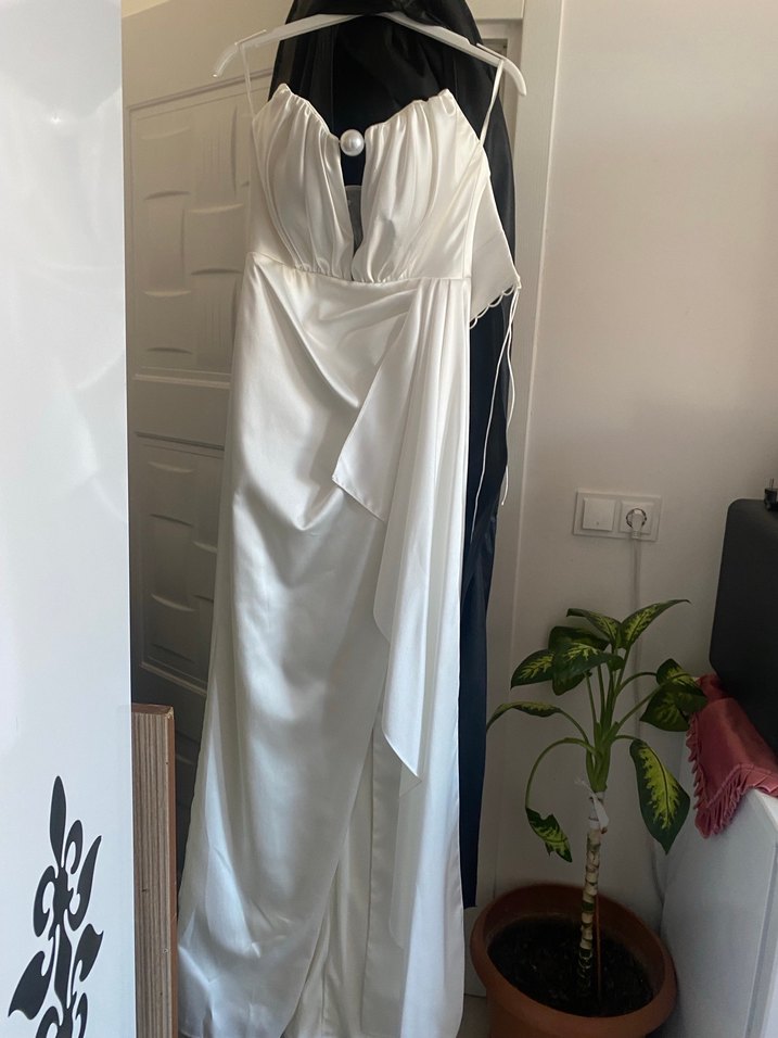 Parıltılı Straplez Uzun  Elbise ( söz nişan nikah) - Görsel 2