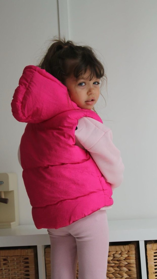 Kız Çocuk Pembe  Yelek - Görsel 3