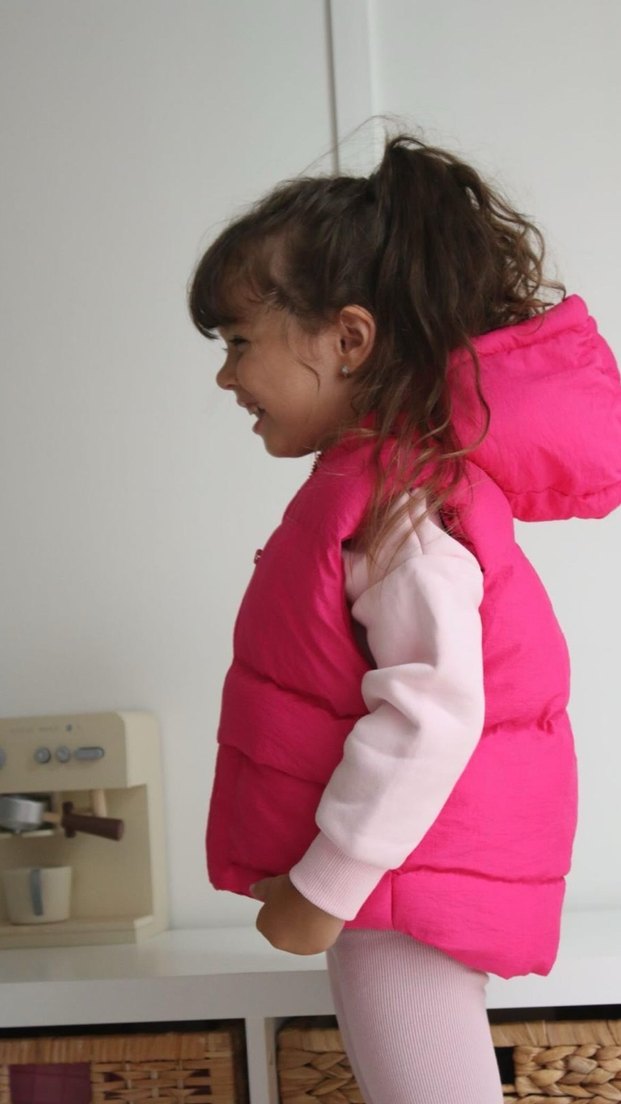 Kız Çocuk Pembe  Yelek - Görsel 2