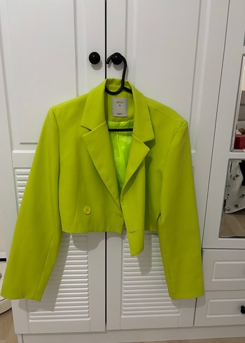 Düğmeli Yeşil Mini Blazer