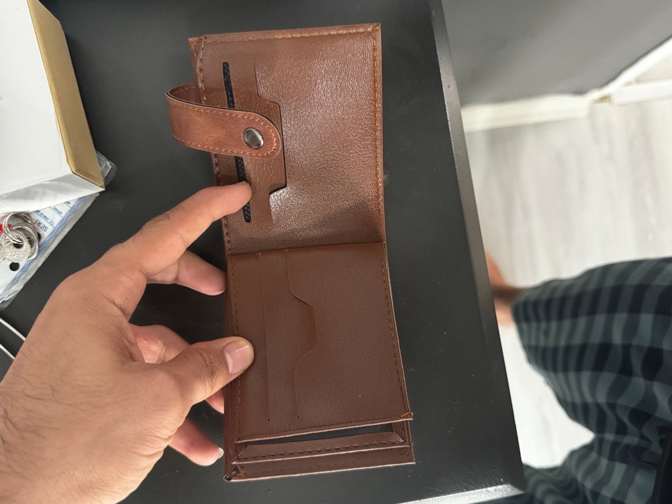 Kahverengi Deri Fermuarlı Kadın Cüzdanı - Görsel 4