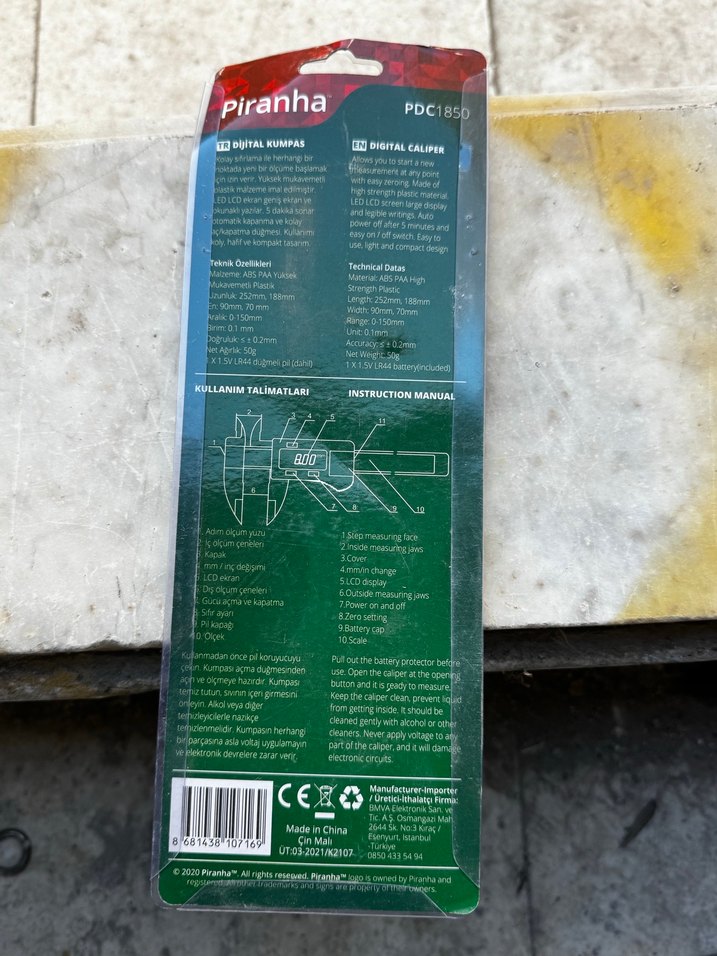 Piranha Dijital Kumpas 150mm LCD Ekran - Görsel 4