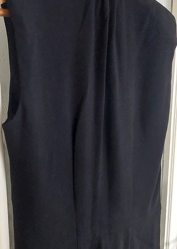 Düğmeli Siyah Uzun tulum - Görsel 8