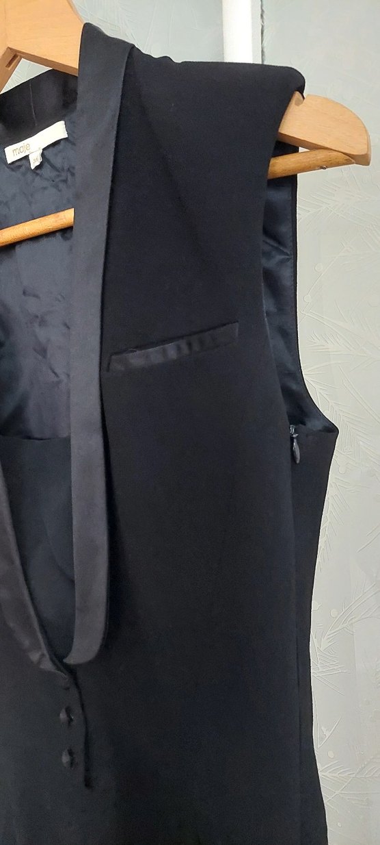 Düğmeli Siyah Uzun tulum - Görsel 4