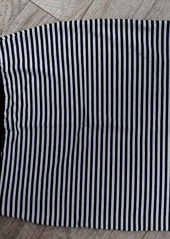 Çizgili Piliseli yazlik penye etek polo garage - Görsel 2