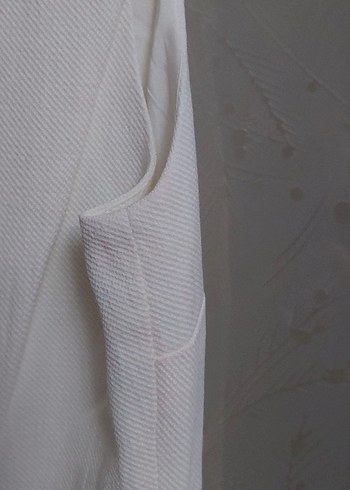 V Yaka Kolsuz beyaz elbise - Görsel 11