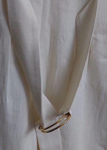 V Yaka Kolsuz beyaz elbise - Görsel 16