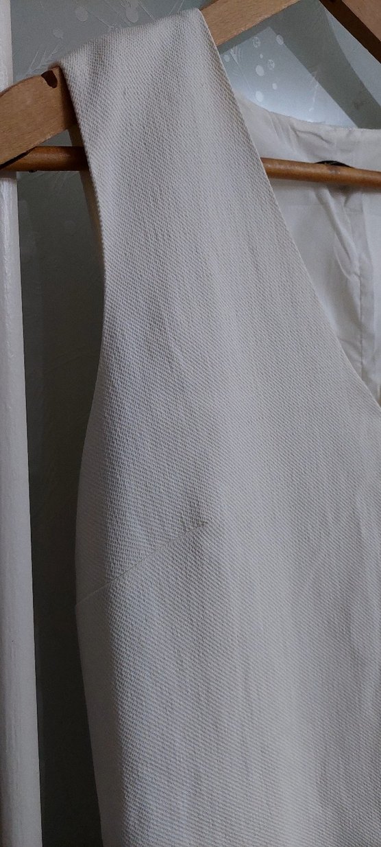 V Yaka Kolsuz beyaz elbise - Görsel 3