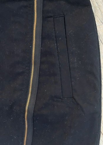 Siyah Mini Midi Etek Fermuarlı - Görsel 4