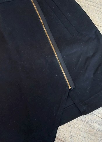 Siyah Mini Midi Etek Fermuarlı - Görsel 2