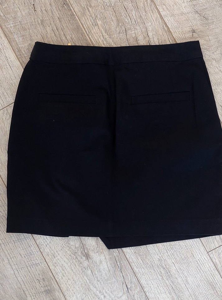 Siyah Mini Midi Etek Fermuarlı - Görsel 5