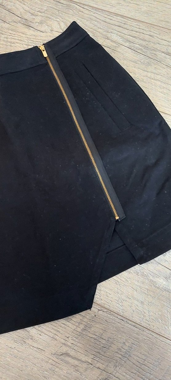 Siyah Mini Midi Etek Fermuarlı - Görsel 2