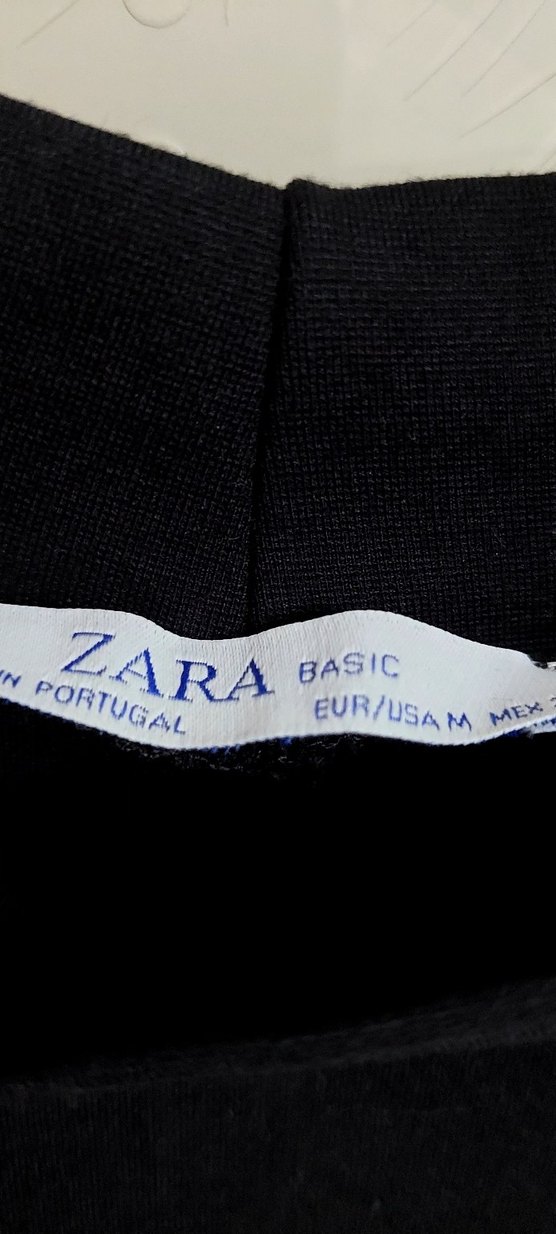 Siyah Yarım Kollu zara Midi kalın penye esnek Elbise - Görsel 5